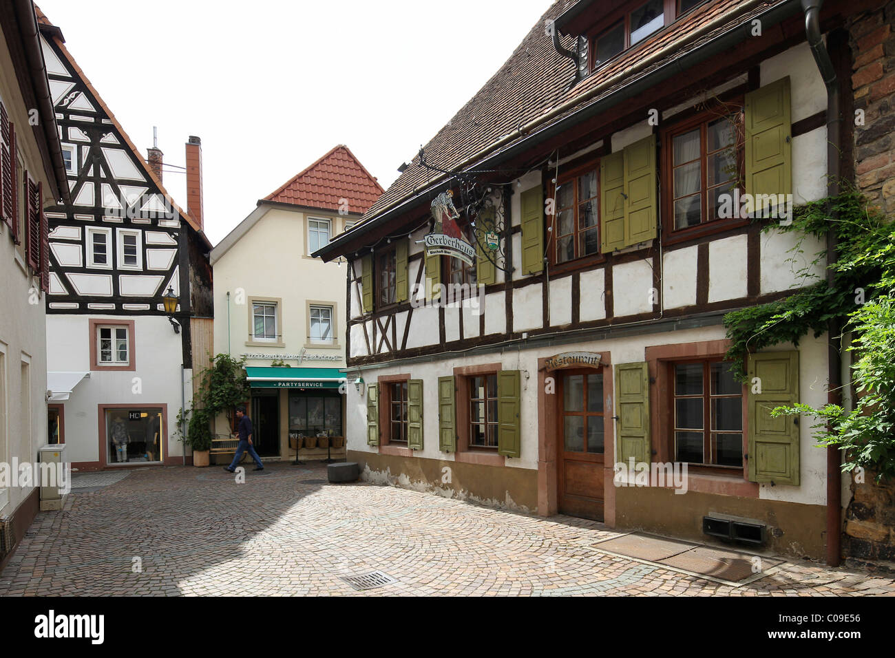 Half-timbered houses in the old town of Neustadt an der Weinstrasse, Rhineland-Palatinate, Germany, Europe Stock Photo