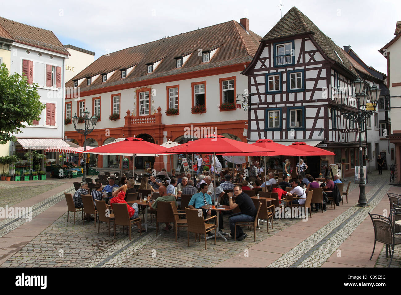 Half-timbered houses in the old town of Neustadt an der Weinstrasse, Rhineland-Palatinate, Germany, Europe Stock Photo