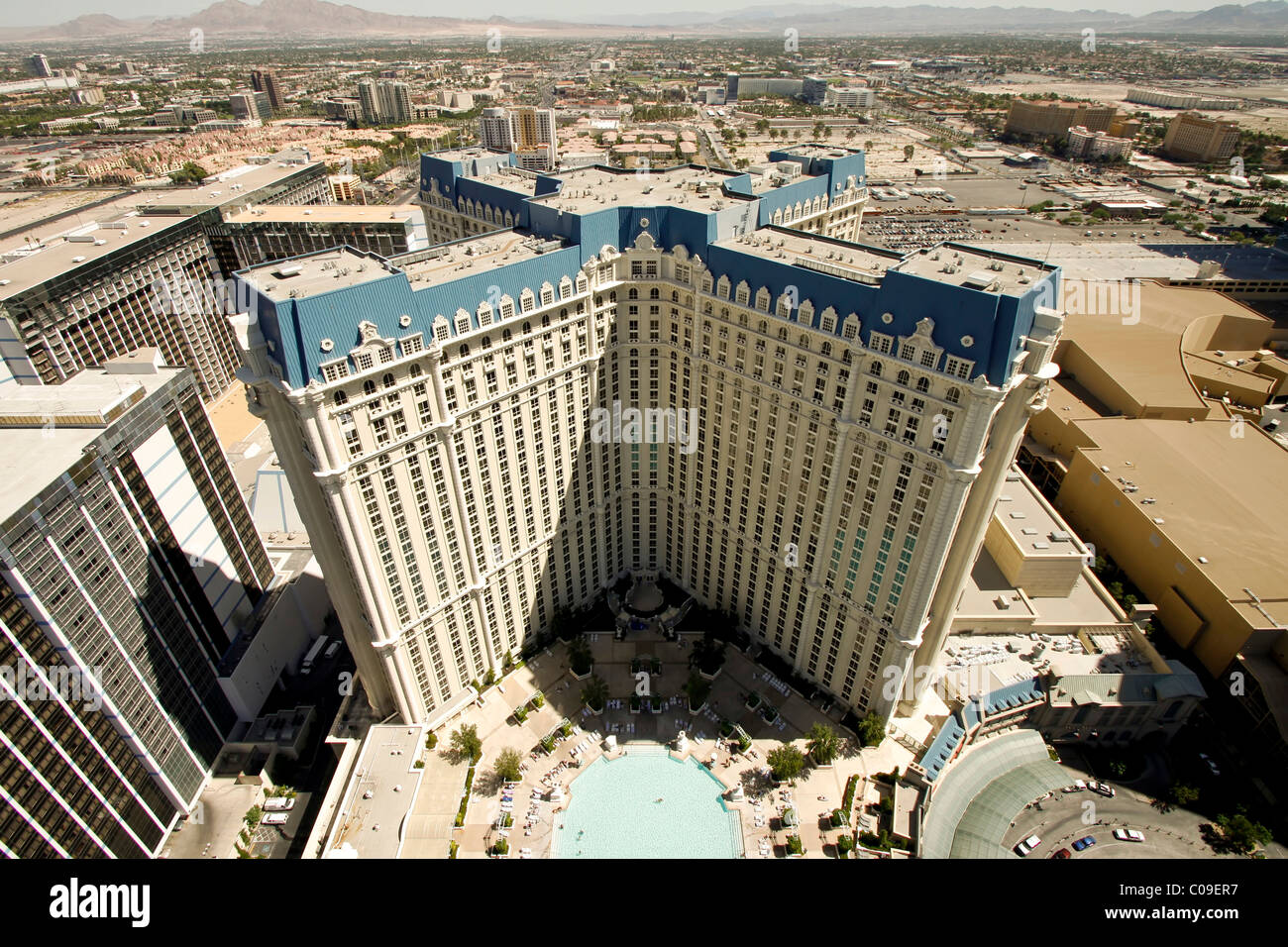 Aerial view of Paris Hotel and Casino the Strip, Las Vegas, Nevada, USA  Stock Photo - Alamy