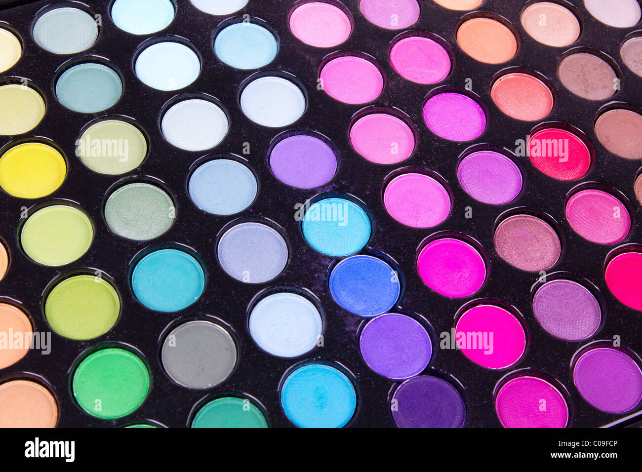 Professional multicolour eyeshadows palette Stock Photo