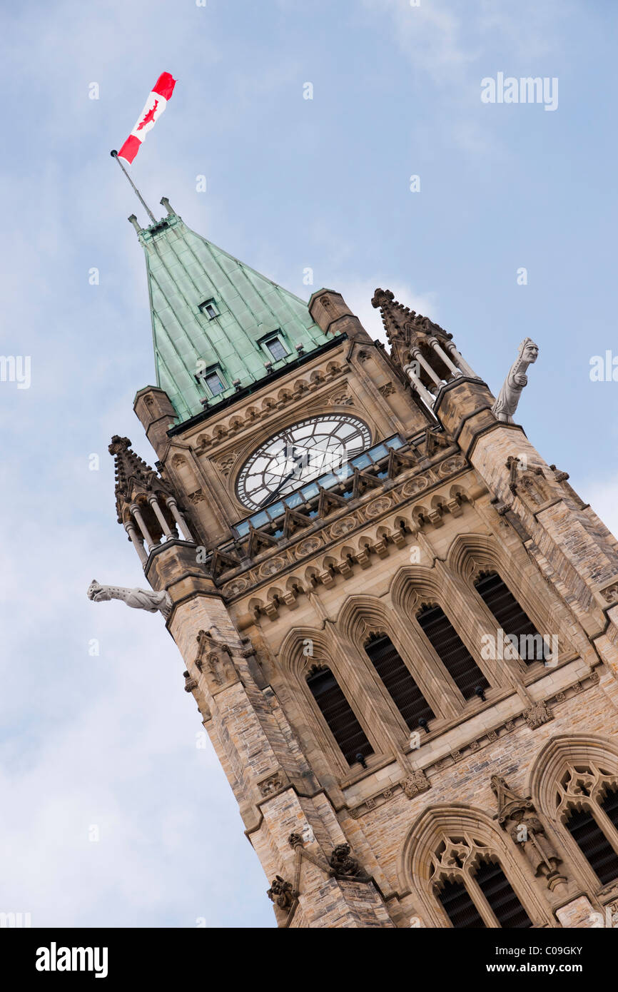 Peace Tower, Parliament Building. Ottawa, Ontario, Canada. Stock Photo