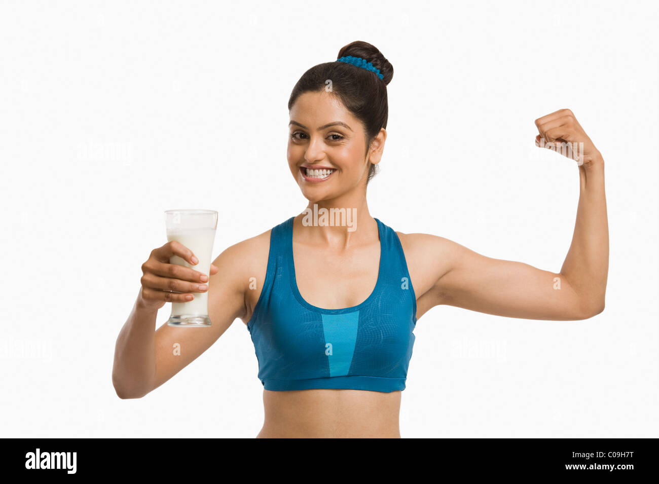 Close up of a woman flexing her biceps hi-res stock photography and images  - Alamy