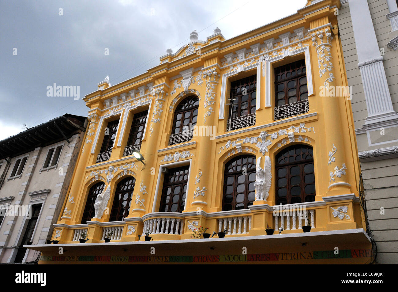 restored colonial building old city Quito Ecuador Stock Photo