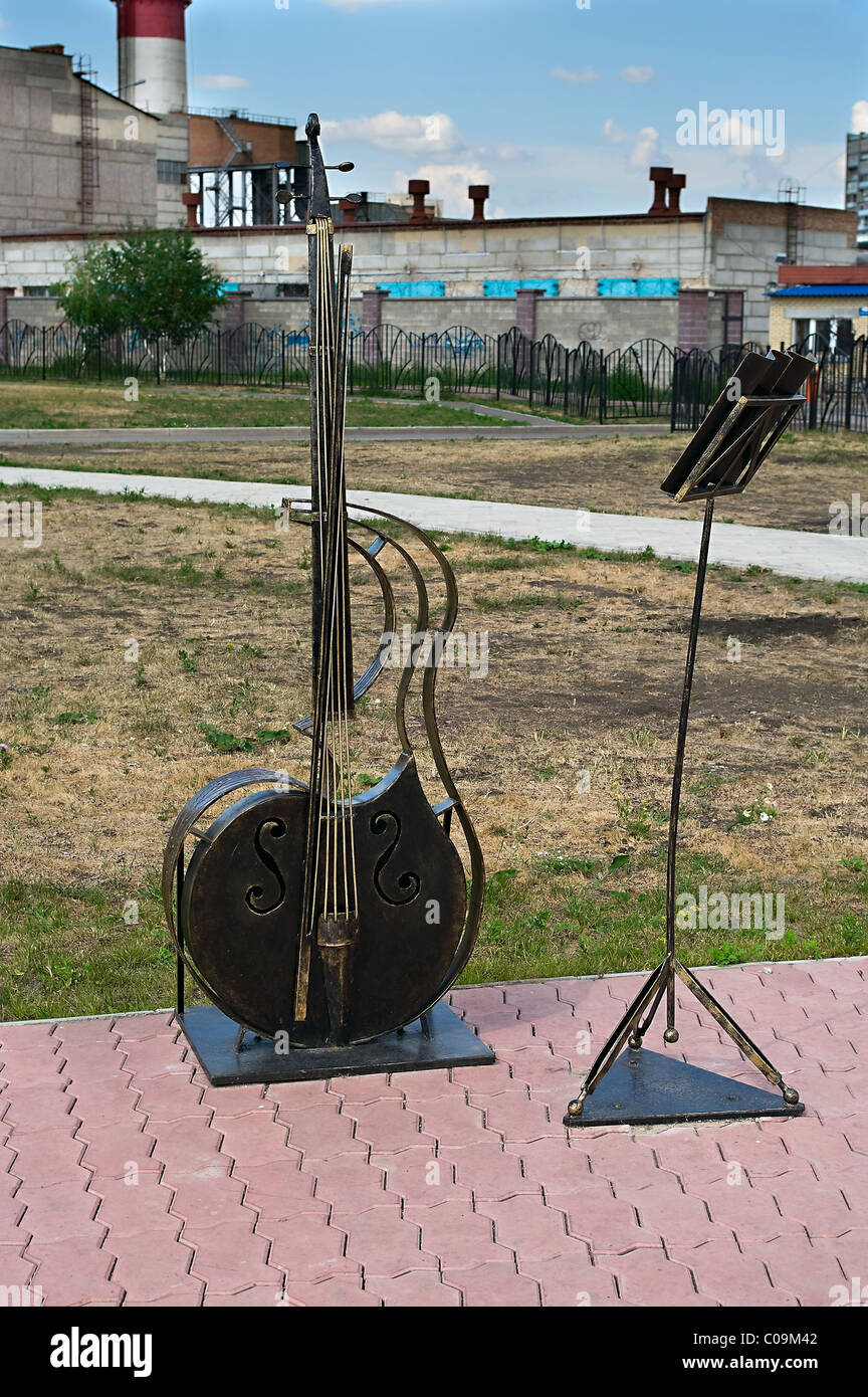 Musical statues a instruments from bronze in street of Chelyabinsk, Russia Stock Photo Alamy