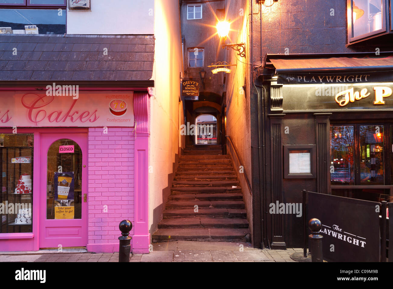 Lane in the old town, Kilkenny, County Kilkenny, Republic of Ireland, British Isles, Europe Stock Photo