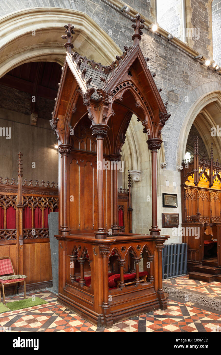 Bishop's Chair, St. Cainnech Cathedral or St. Canice's Cathedral, Kilkenny, County Kilkenny, Ireland, British Isles, Europe Stock Photo