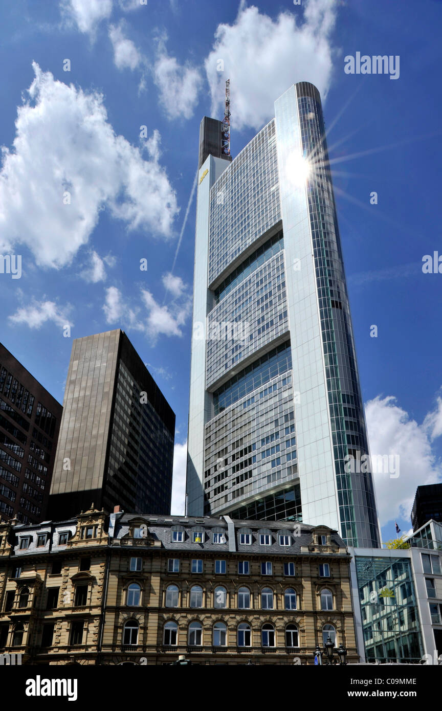 Commerzbank Tower, headquarters, Kaiserplatz, Financial District, Frankfurt am Main, Hesse, Germany, Europe Stock Photo