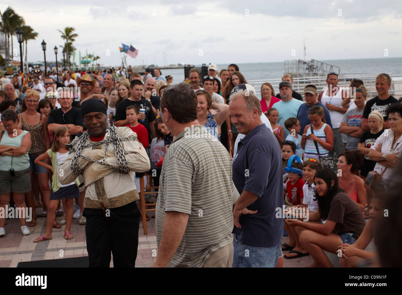 Street performer at Mallory Square Stock Photo Alamy