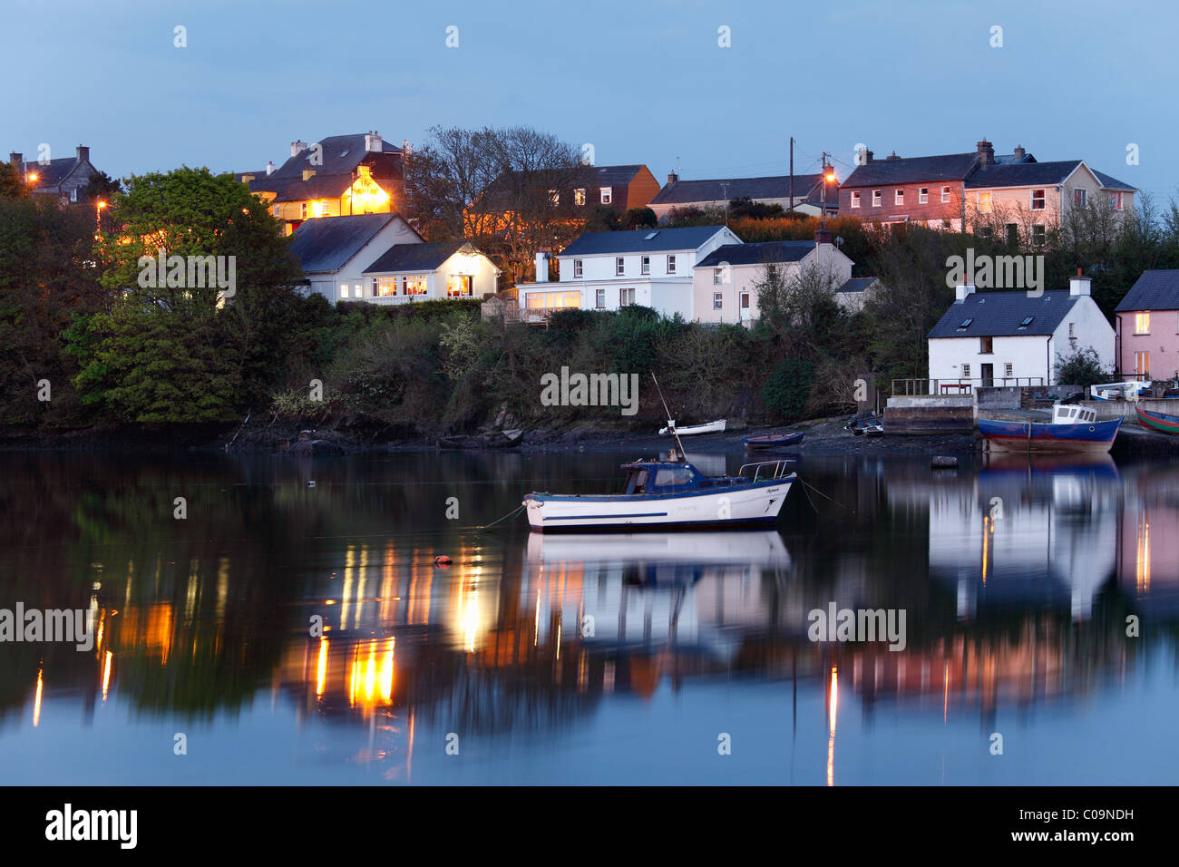 Evening at the port, Kinsale, County Cork, Republic of Ireland, British Isles, Europe Stock Photo