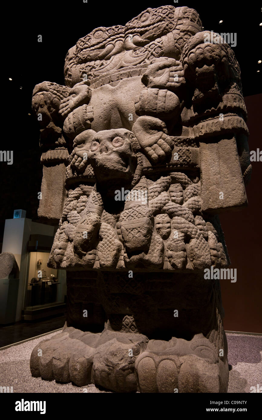 Mexica or Aztec earth goddess Coatlicue, She of the Serpent Skirt, in the National Museum of Anthropology in Mexico City. Stock Photo