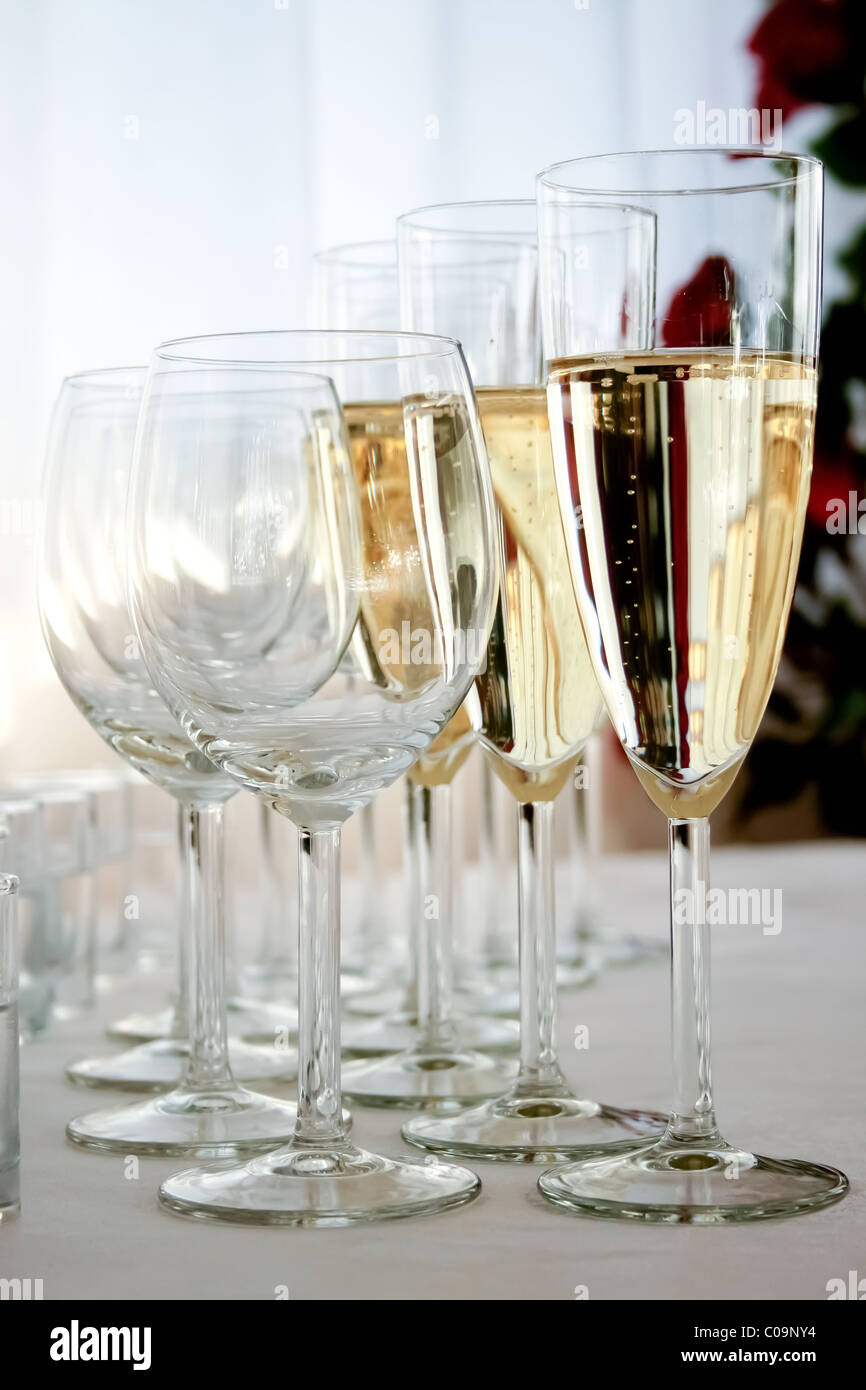 champagne glasses wedding new year celebration birthday party two