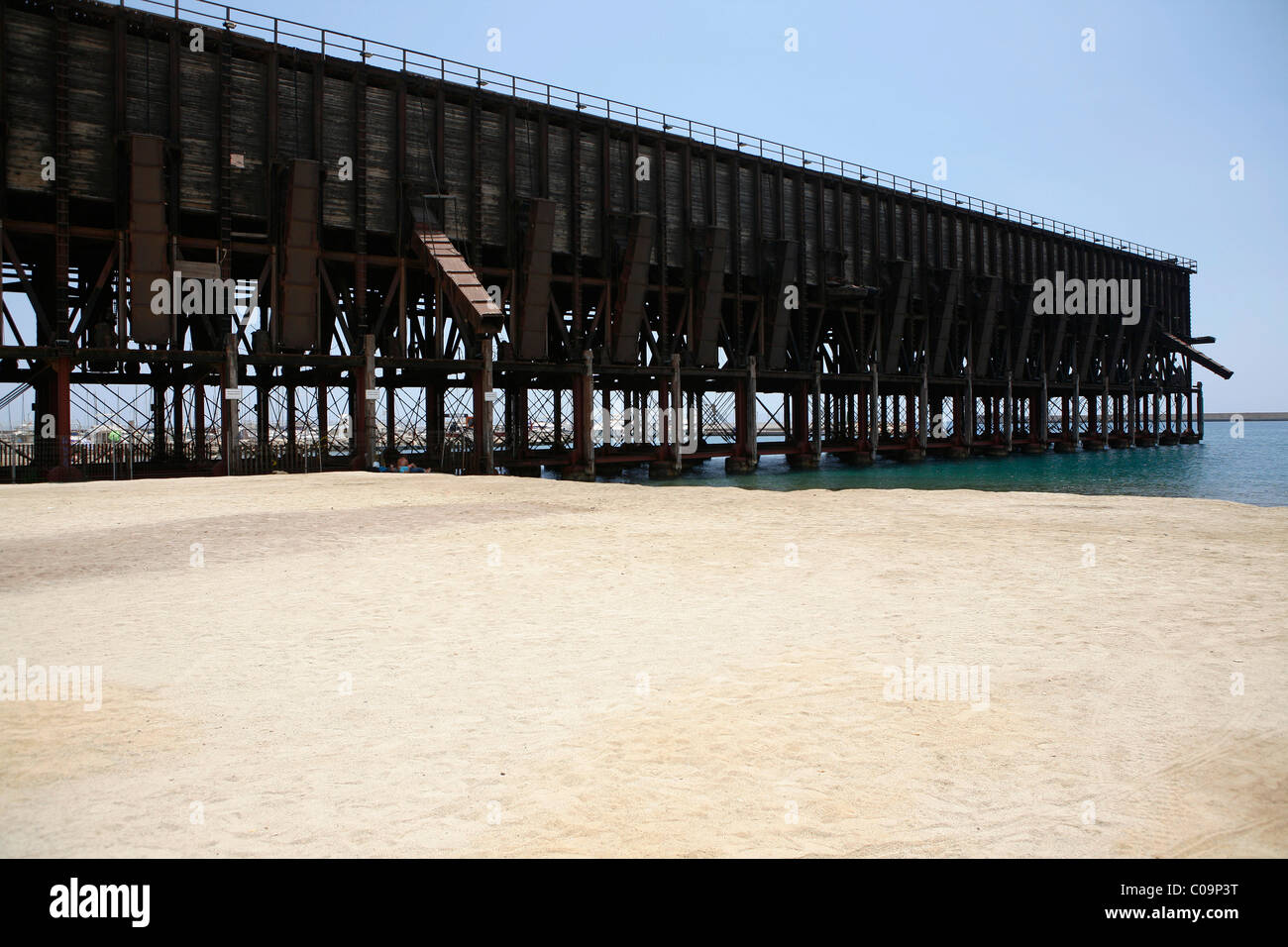 Historic ferry terminal for rail transport, Almeria, Andalucia, Southern Spain, Europa Stock Photo