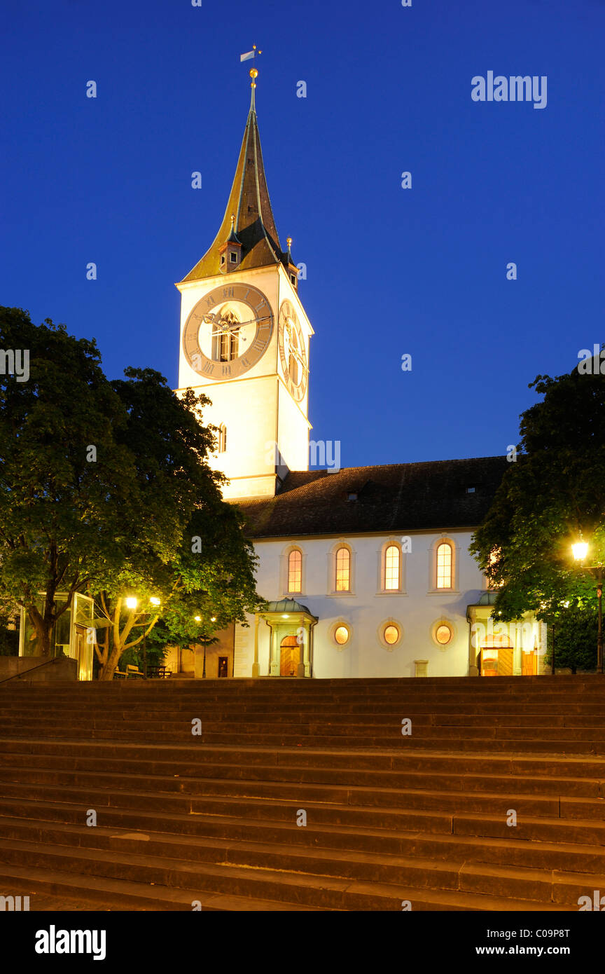 St. Peterskirche church with the largest clock face on a church in