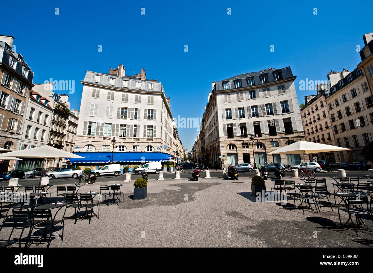 Place de l'Odéon square, Paris, Ile de France region, France, Europe Stock Photo