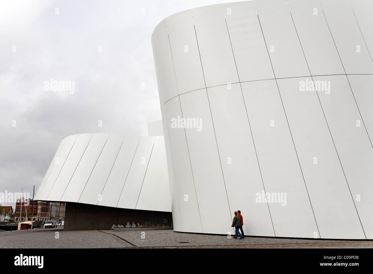 Futuristic new Ozeaneum museum building, German Oceanographic Museum, Stralsund, Baltic Sea, Mecklenburg-Western Pomerania Stock Photo