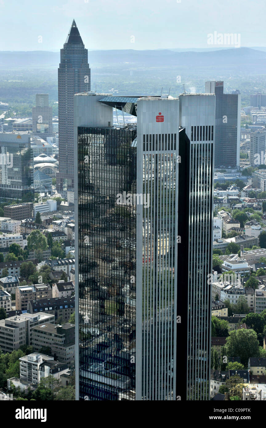 Messeturm trade fair tower, Trianon skyscraper, Financial District, Frankfurt am Main, Hesse, Germany, Europe Stock Photo