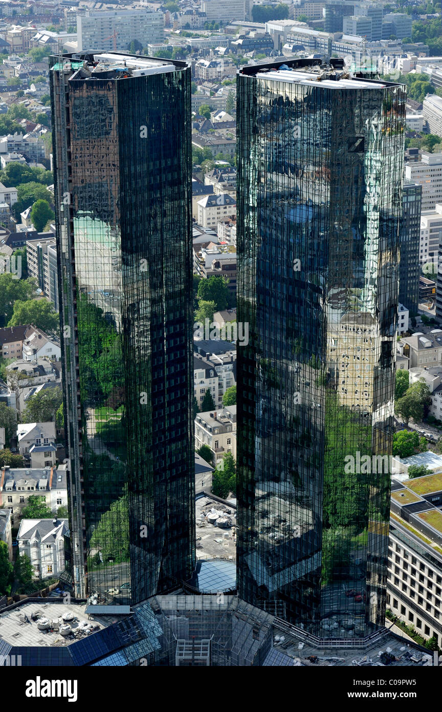 Deutsche Bank skyscrapers, Financial District, Frankfurt am Main, Hesse, Germany, Europe Stock Photo