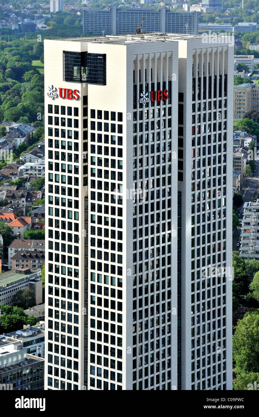 Opernturm UBS Bank building, Financial District, Frankfurt am Main, Hesse, Germany, Europe Stock Photo