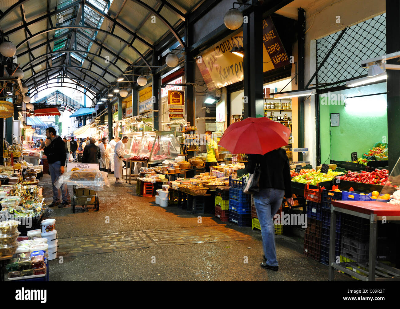 Market quarter, market halls, Thessaloniki, Chalkidiki, Macedonia, Greece, Europe Stock Photo