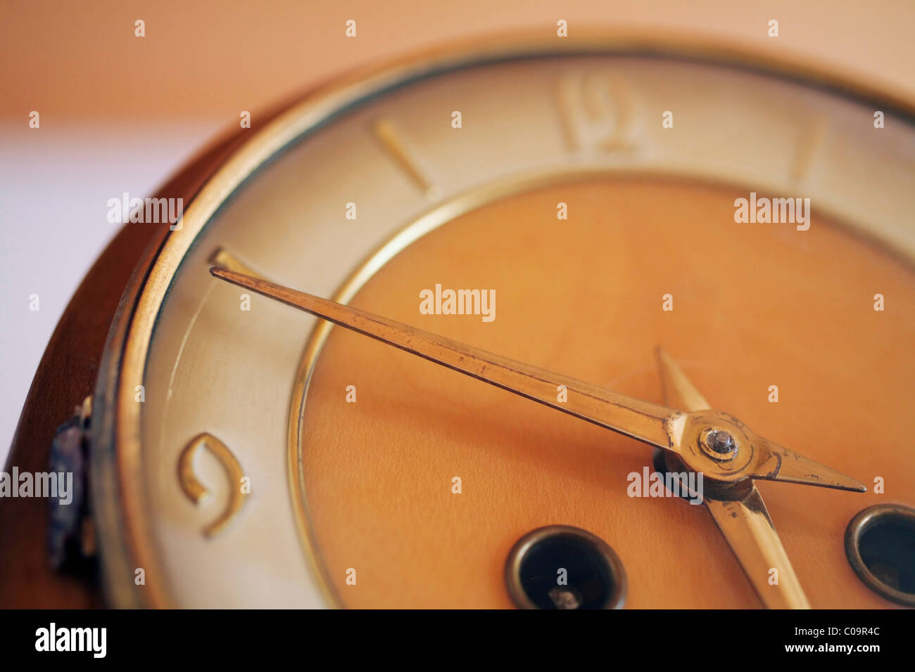 Old grandfather clock, detail Stock Photo