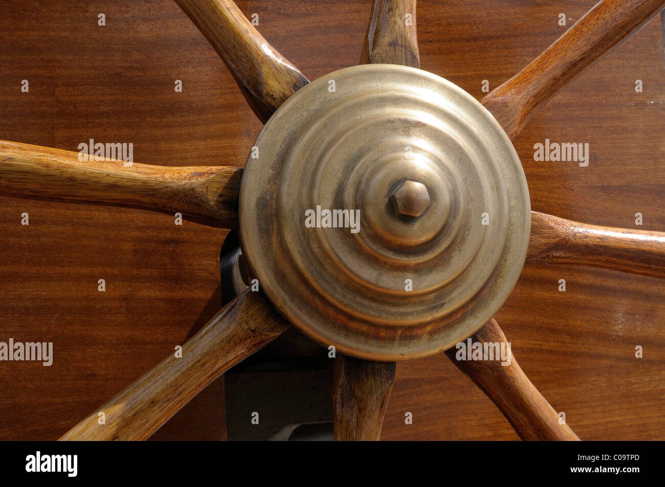 Helm, detail, museum ship, Rickmer Rickmers, Hamburg, Germany, Europe Stock Photo
