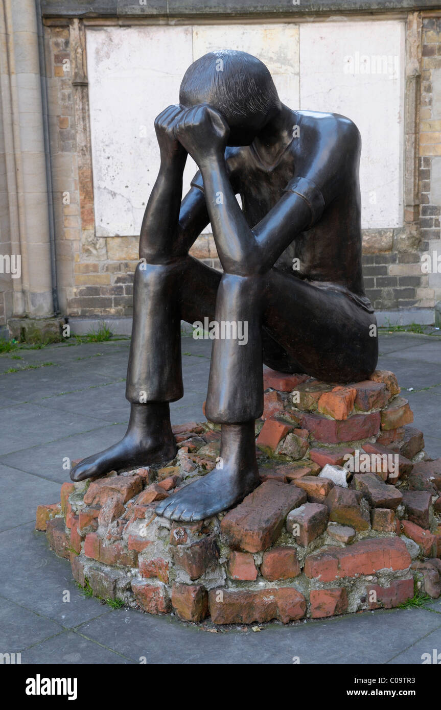 Sculpture, test, St. Nikolai Memorial, Hamburg, Germany, Europe Stock Photo