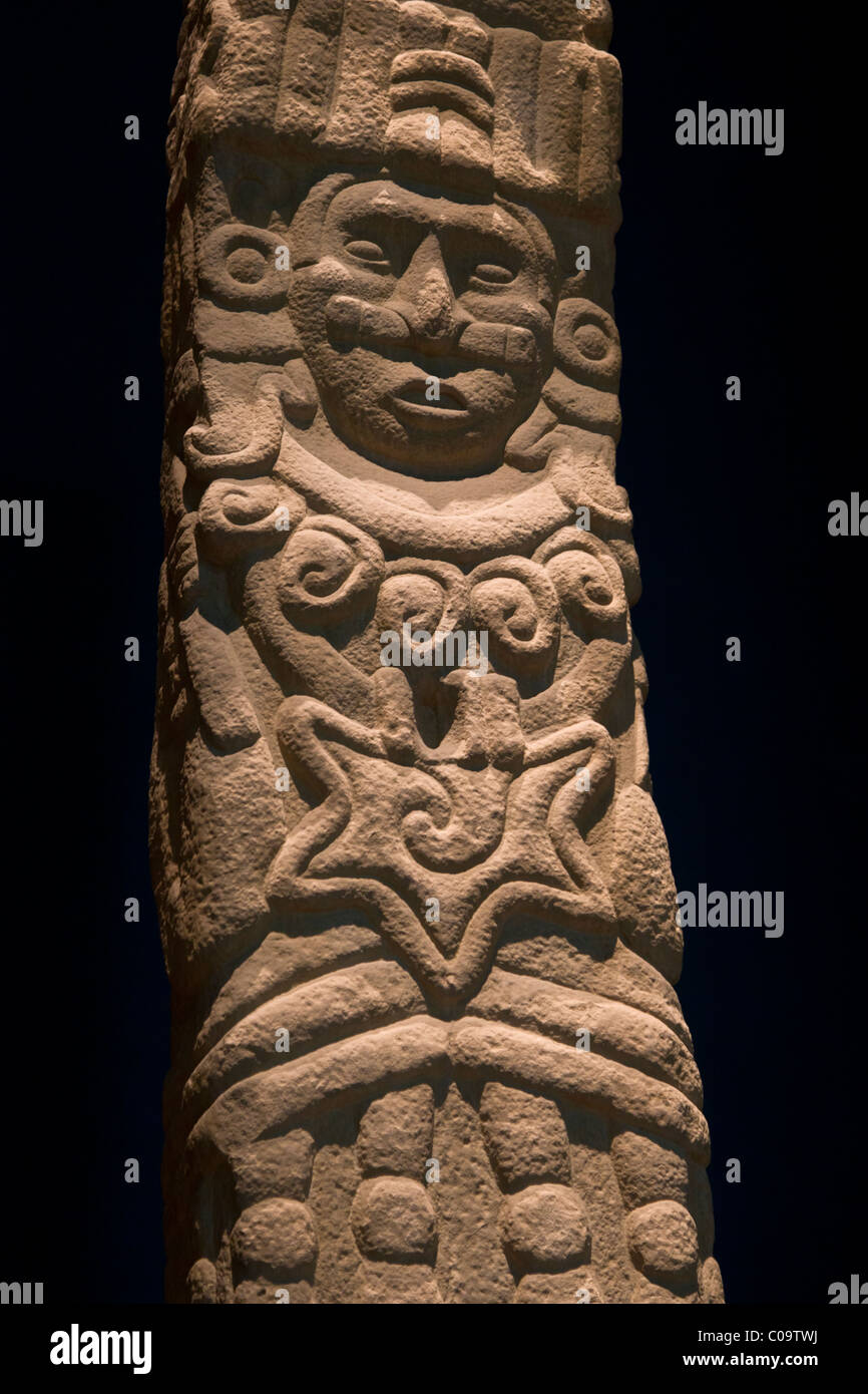 Huastec statue representing the god Quetzalcoatl-Ehecatl now in the National Museum of Anthropology, Mexico City. Stock Photo