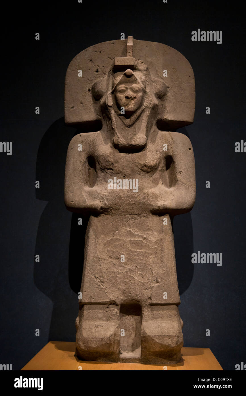 Huastec statue of the Goddess Generator of Life found in Veracruz now in the National Museum of Anthropology, Mexico City. Stock Photo