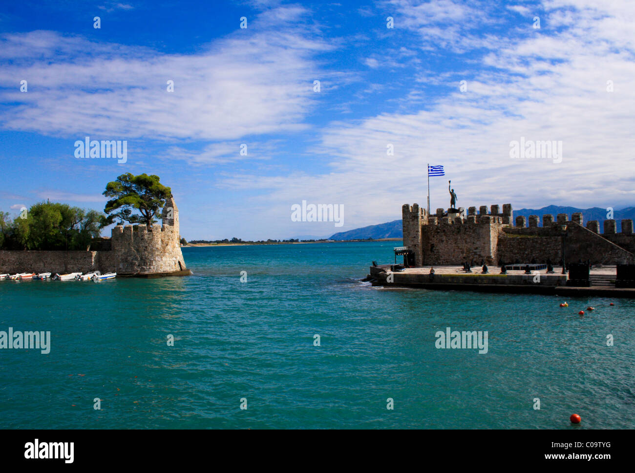Venetian fortifications at the port of Nafpaktos, Aetolia-Acarnania, West Greece Stock Photo