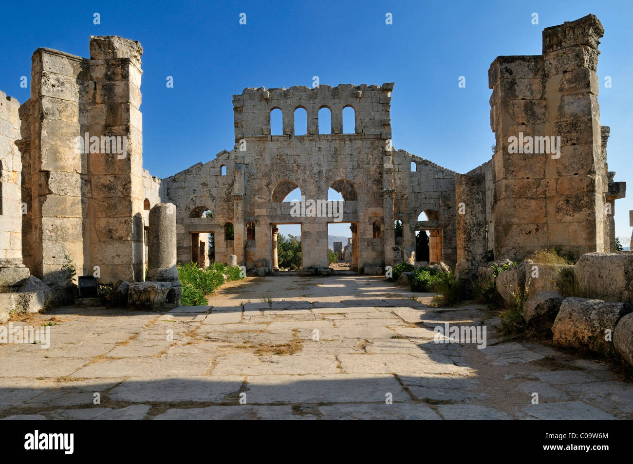 Ruin of Saint Simeon Monastery, Qala´at Samaan, Qalaat Seman archeological site, Dead Cities, Syria, Middle East, West Asia Stock Photo