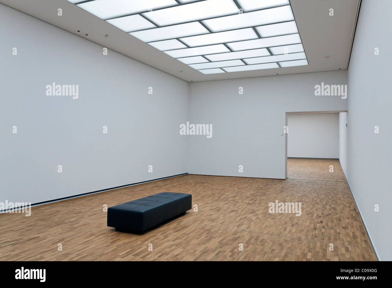Empty exhibition space with seating, Museum Folkwang, Essen, Ruhr Area, North Rhine-Westphalia, Germany, Europe Stock Photo