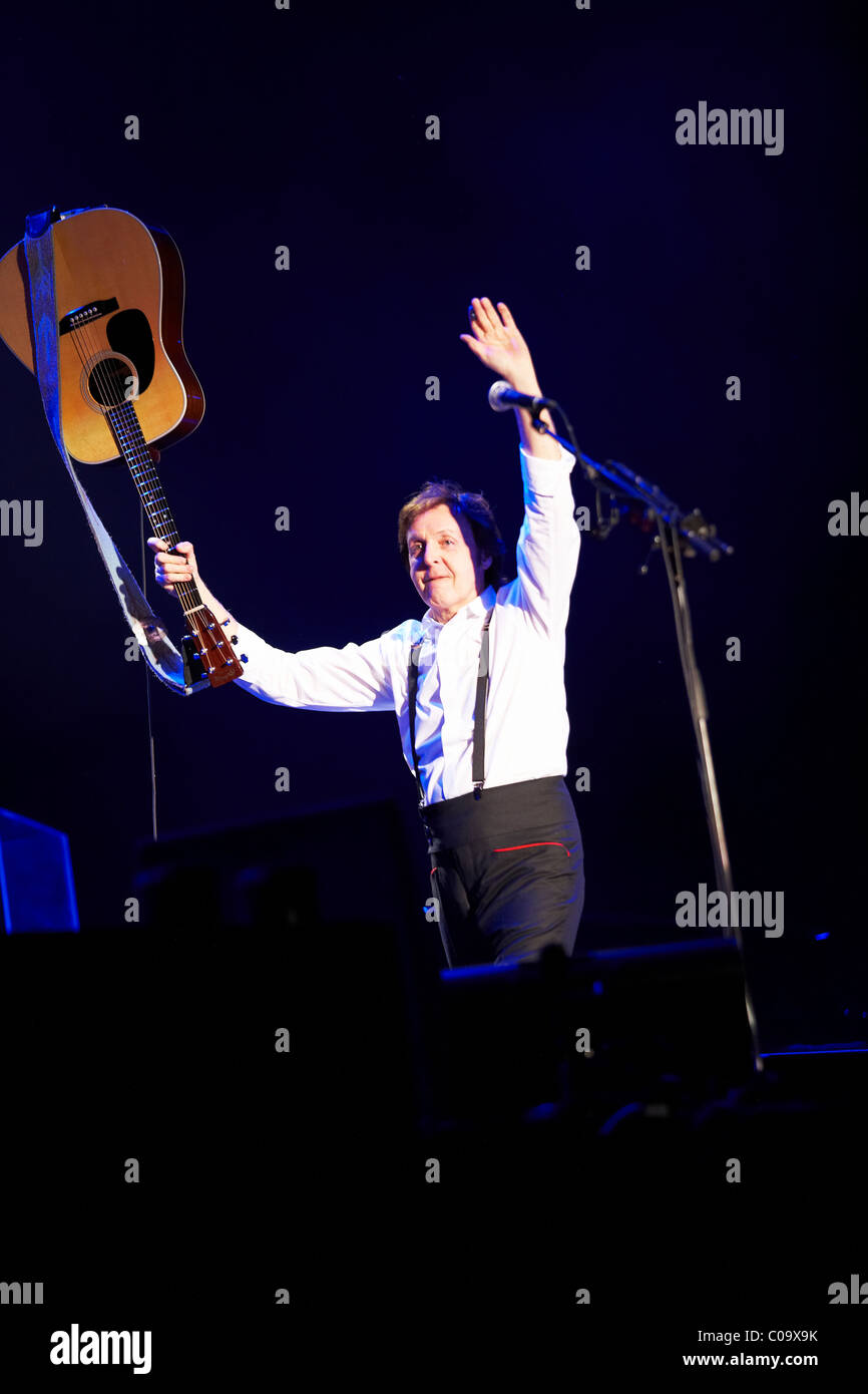 Paul Mc Cartney, playing at River Plate Stadium in Buenos Aires, Argentina at the 'Up and Coming tour 2010' Stock Photo