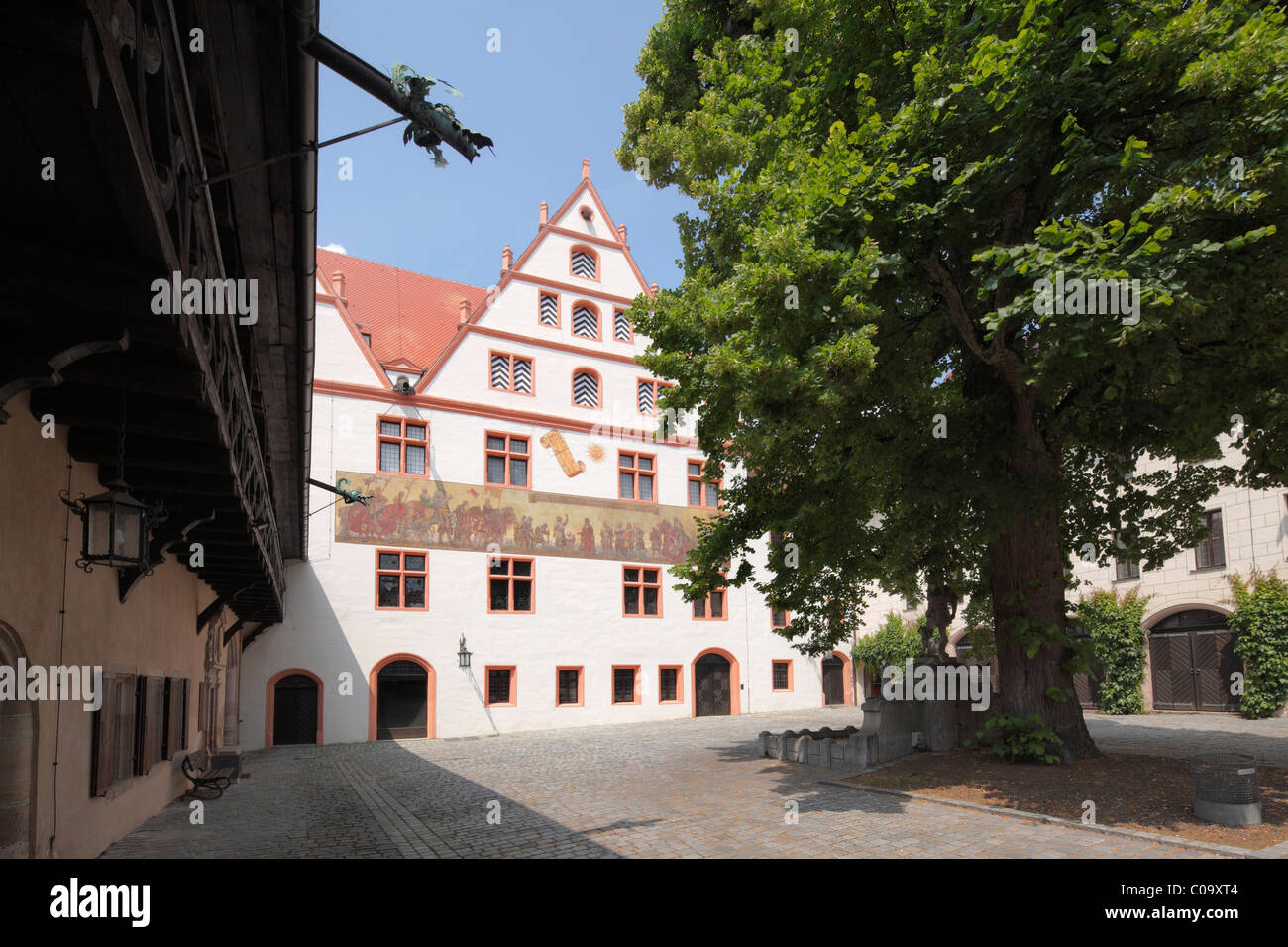 Ratibor Palace, inner courtyard, Roth, Middle Franconia, Bavaria, Germany, Europe Stock Photo