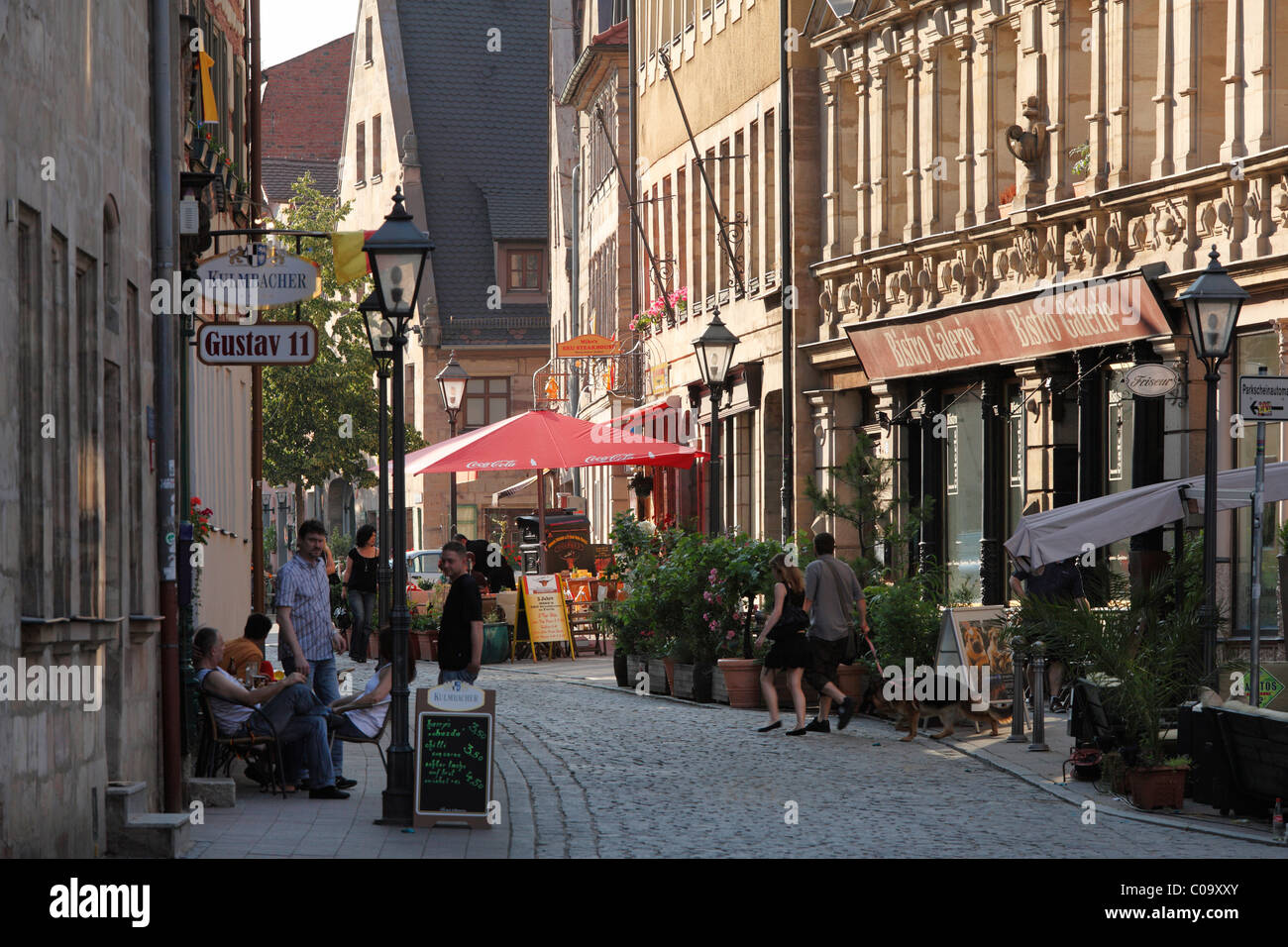 Gustavstr. Street in the historic centre, Fuerth, Middle Franconia, Franconia, Bavaria, Germany, Europe Stock Photo