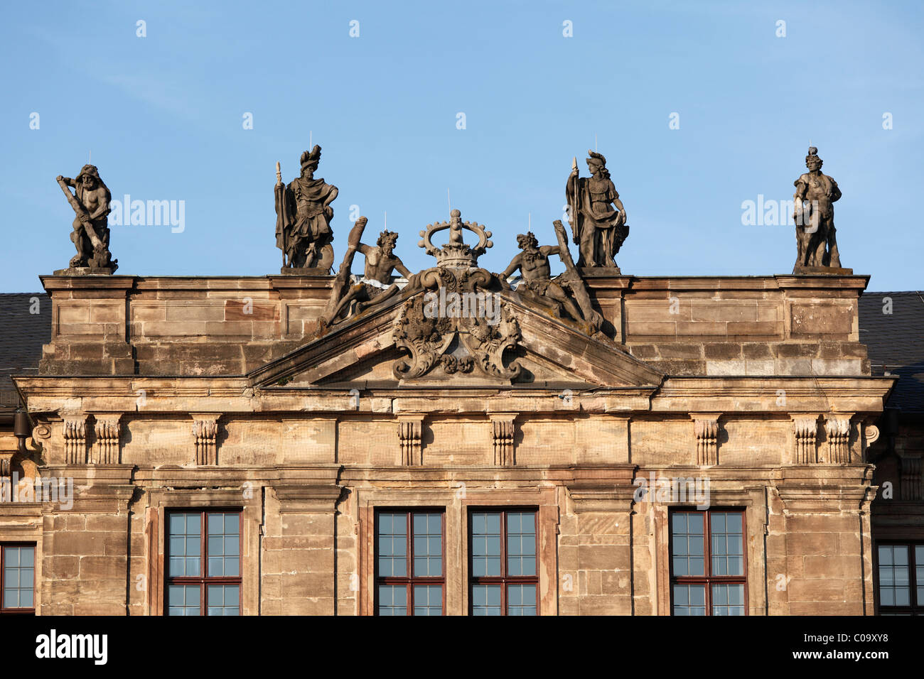 Detail of Erlangen Castle, Middle Franconia, Franconia, Bavaria, Germany, Europe Stock Photo