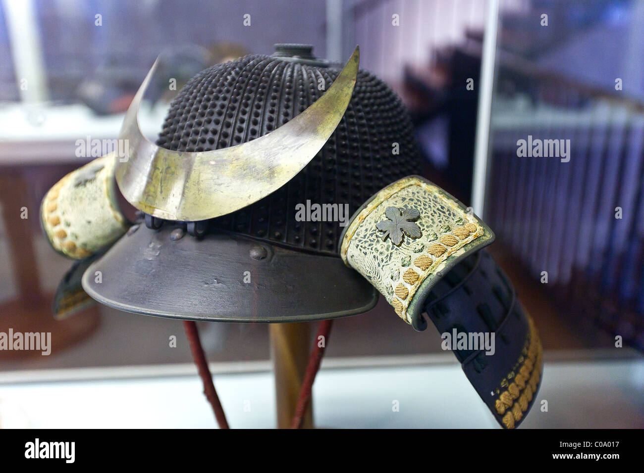 Italy, Genoa, Museum of Oriental Art E. Chiossone, a Samurai helmet Stock Photo