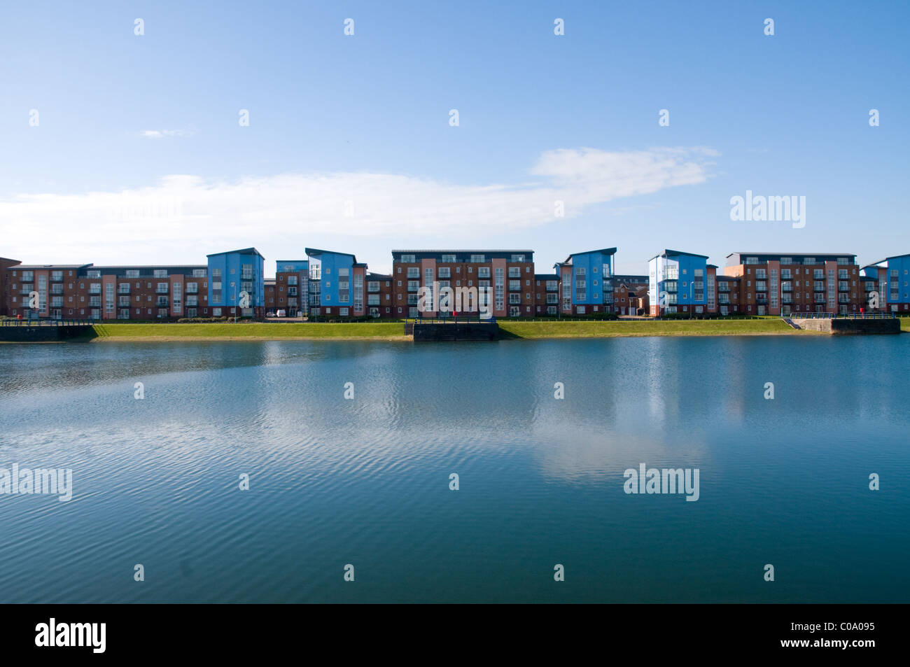 Flats at North dock Llanelli, West Wales Stock Photo Alamy