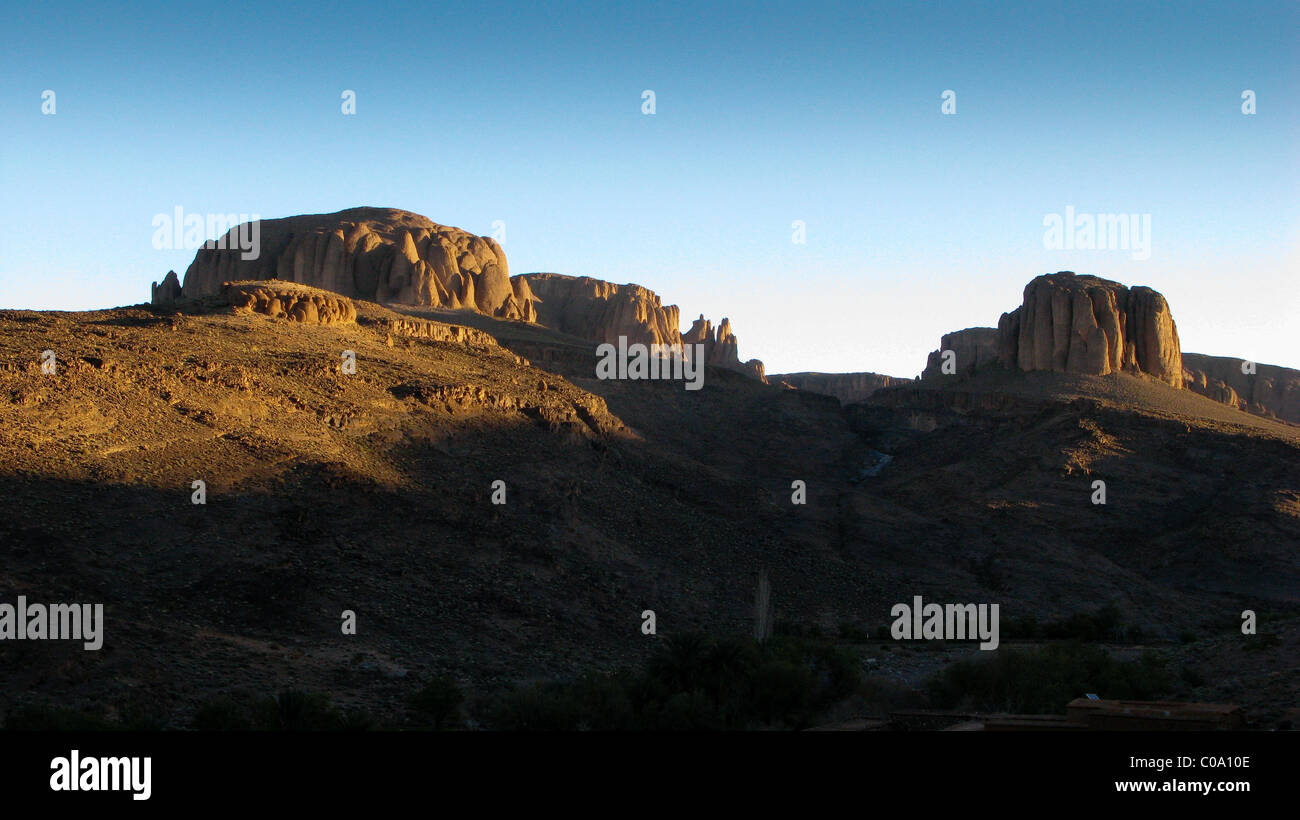 Jebal Ali Rocks Bab and Ali volcanic plug rocks, Jebel Sahro region, Morocco Stock ...