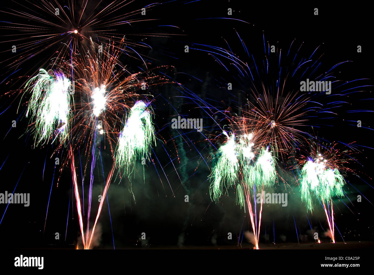 Fireworks of the competition 'Fiocchi di Luce'. Stock Photo