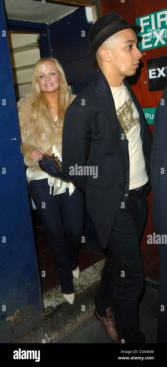 Emma Bunton with her boyfriend Jade Jones leaving Cafe de Paris London(02)