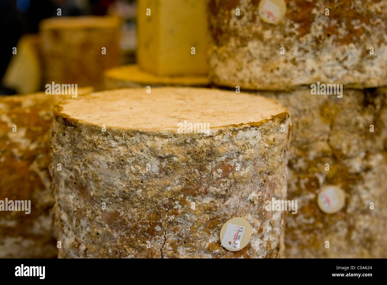 Cheese for sale Stock Photo