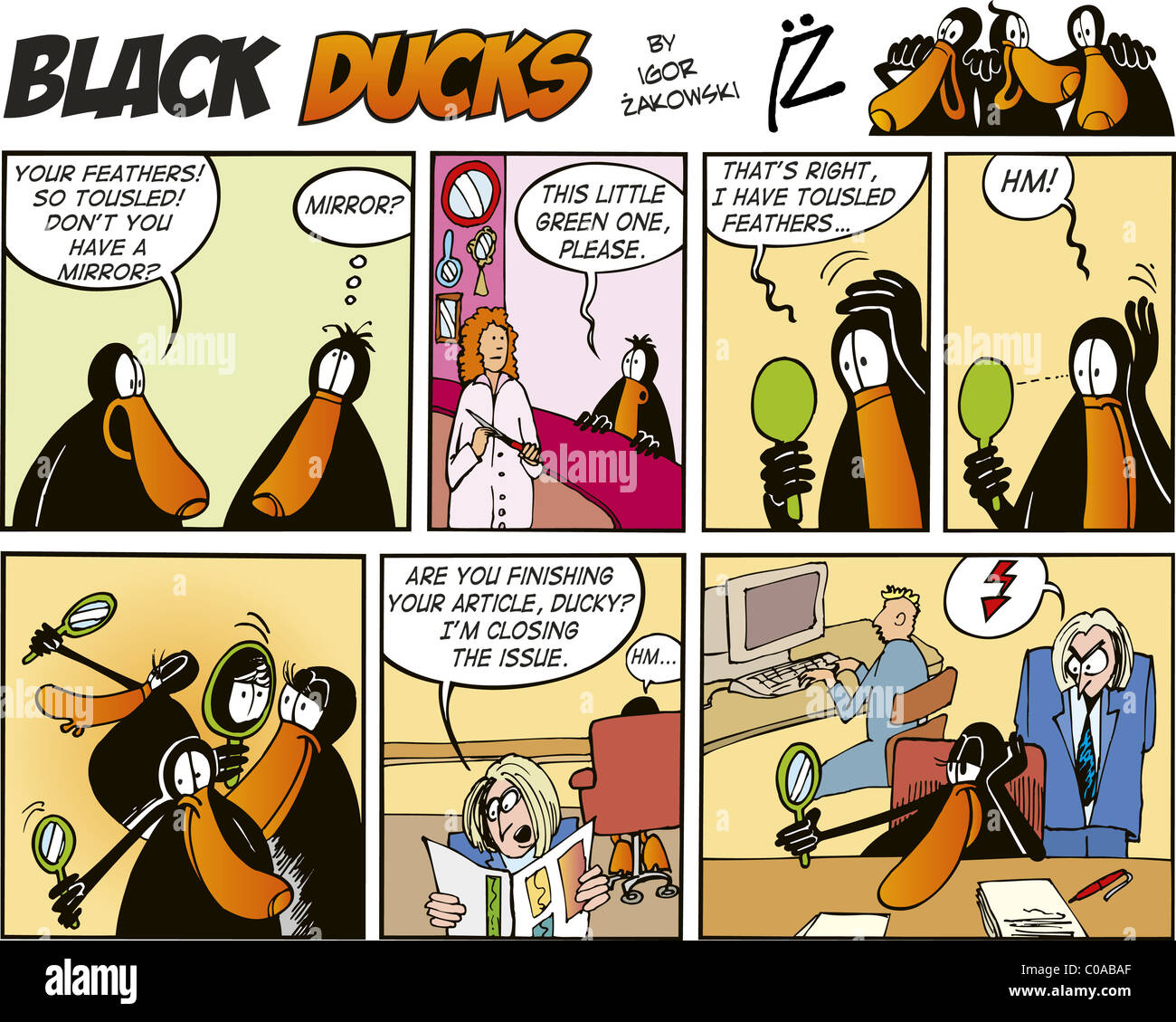 Black Ducks Comic Strip episode 57 Stock Photo