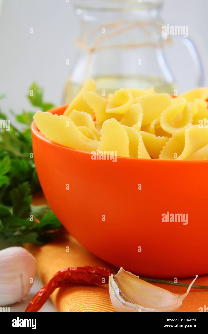 Pasta ingredient olive oil, basil, tomato Stock Photo - Alamy