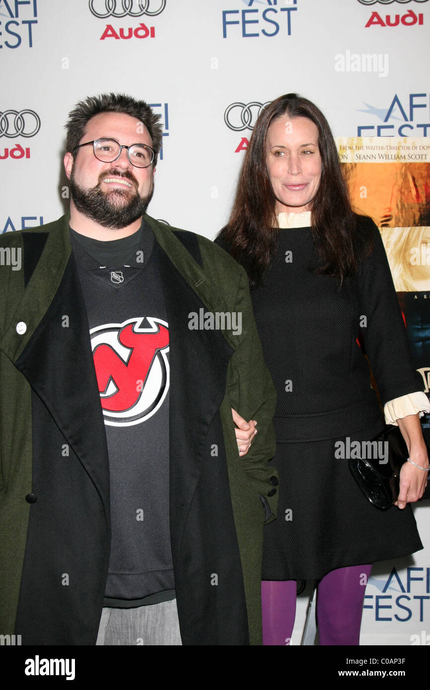 Kevin Smith and wife Jennifer Schwalbach Smith 'Southland Tales' premiere as part of the AFI Film Festival at ArcLight Theaters Stock Photo