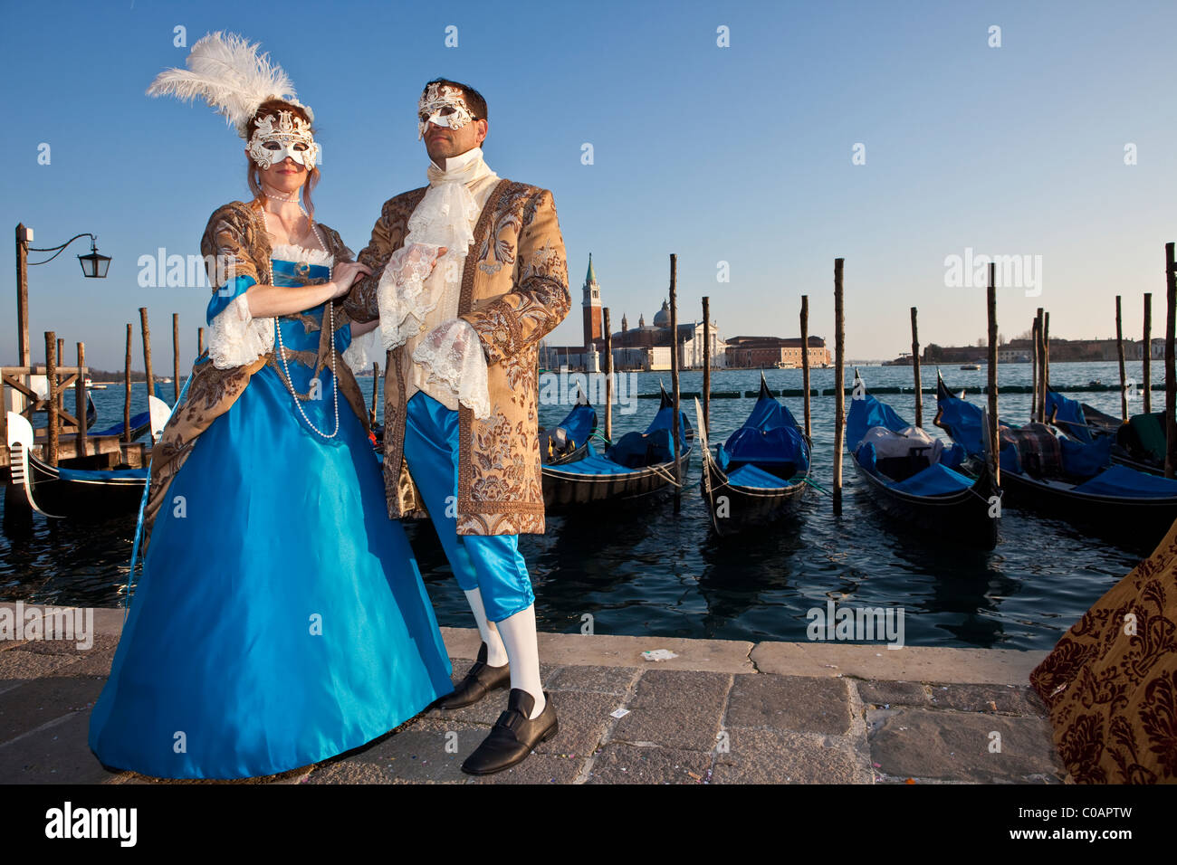 Two people costume at the Venice Carnival Stock Photo - Alamy