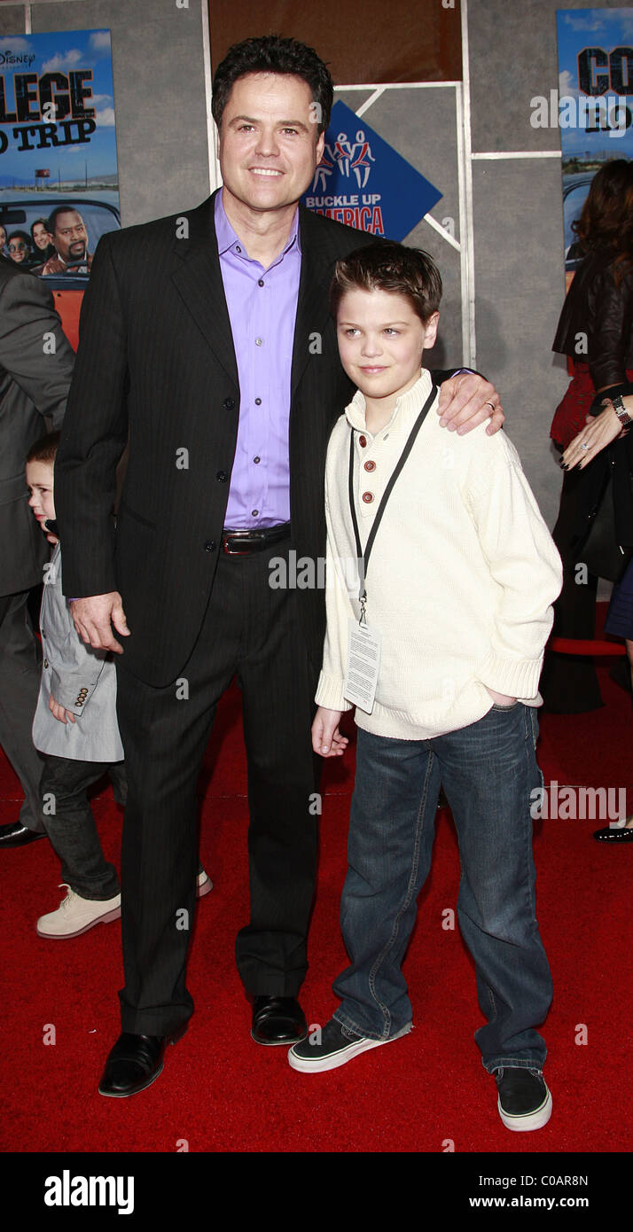 Donny Osmond with his son Joshua Davis Osmond Premiere of 'College