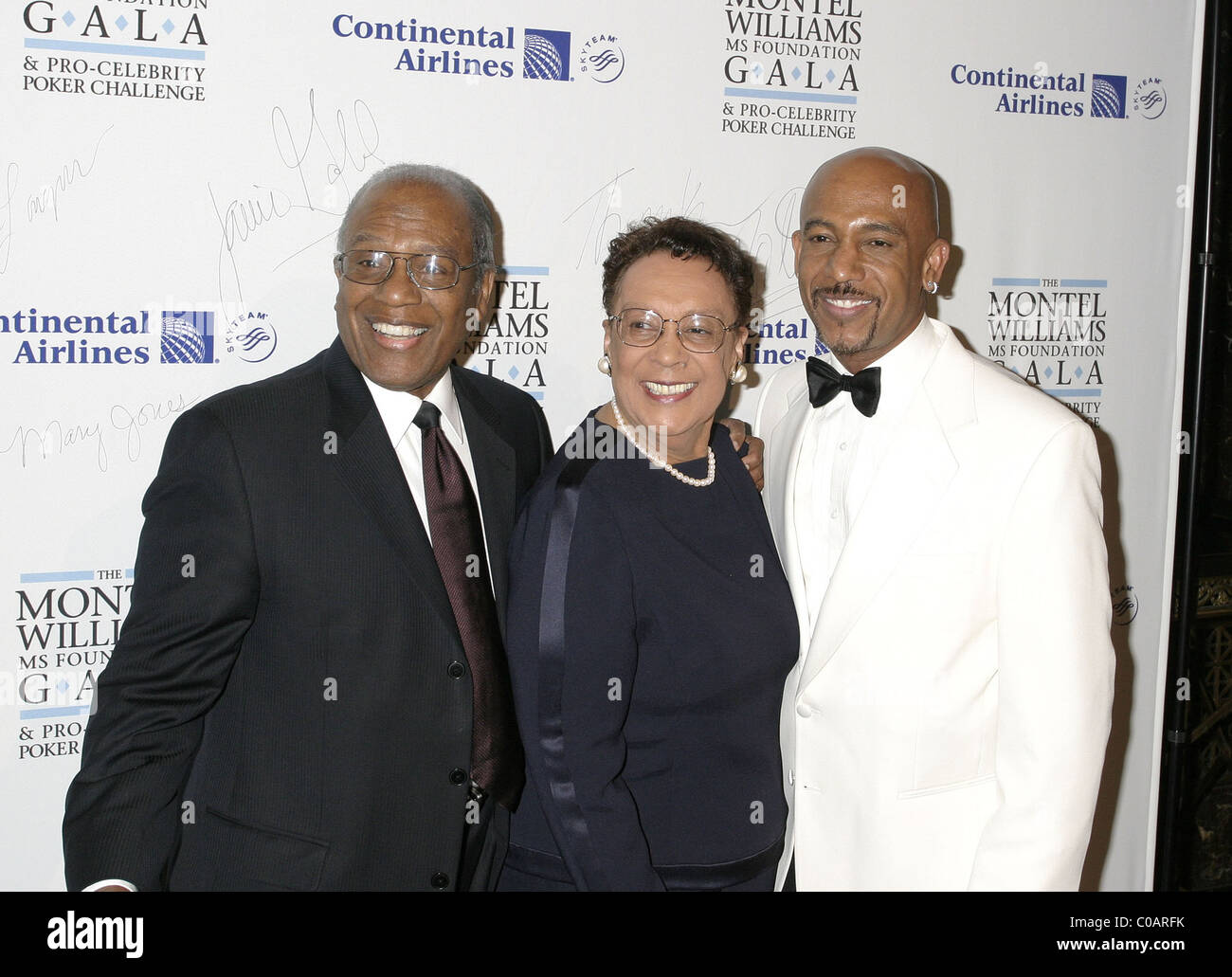 Montel Williams with his parents The Montel Williams MS Foundation Gala and Pro-Celebrity Poker Challenge at Cipriani New York Stock Photo
