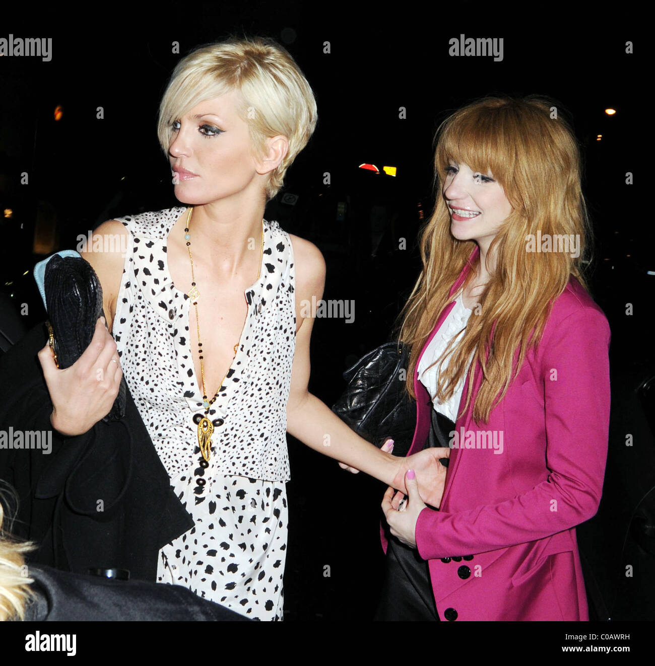 Sarah Harding and Nicola Roberts leaving Kimberly's sister Amy Walsh's ...