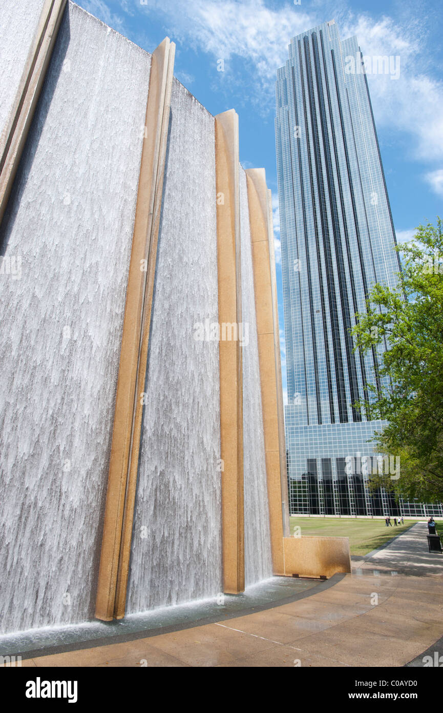 The Houston Water Wall or Waterwall with The Williams Tower (formerly