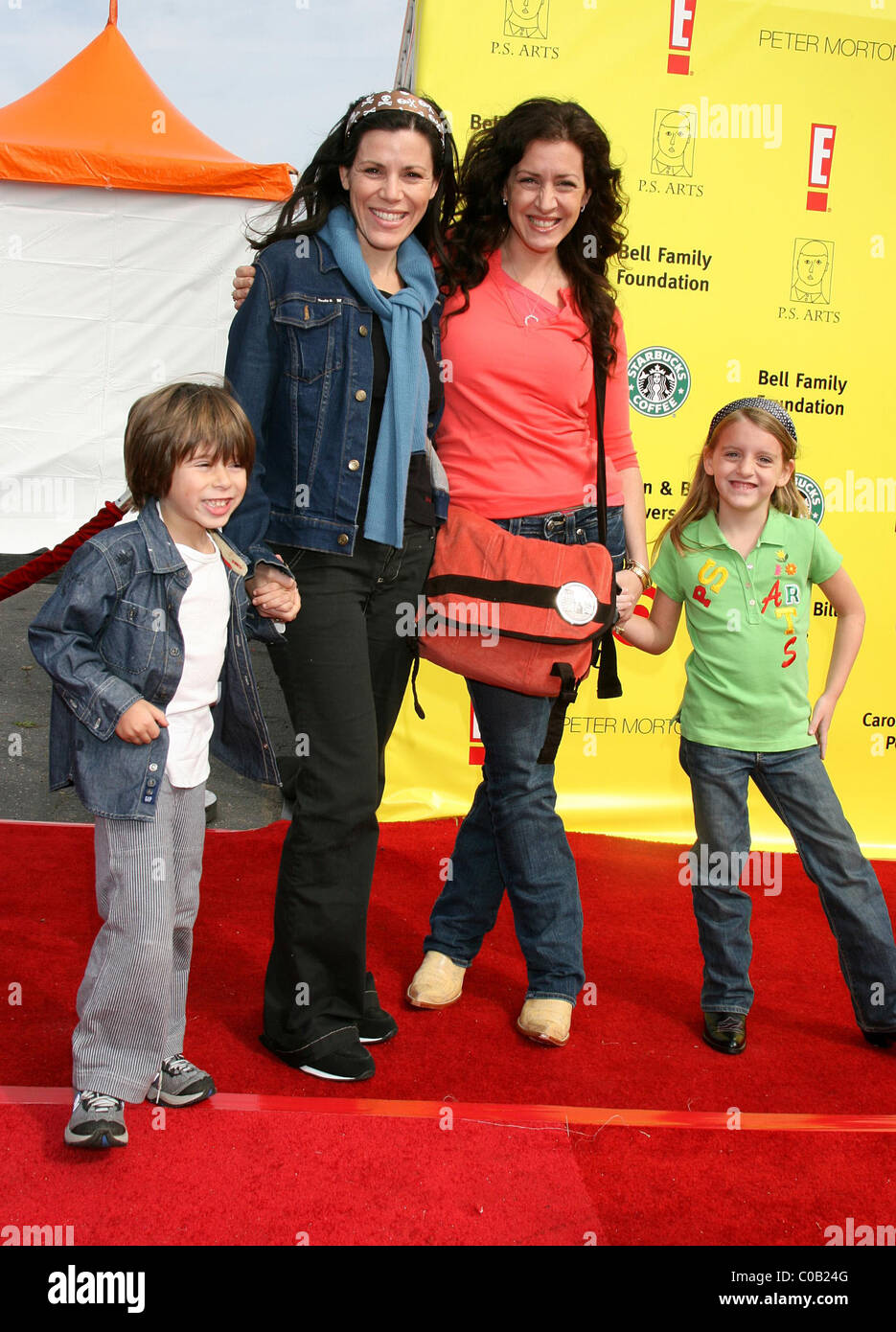 Tricia Leigh Fisher, Joely Fisher and family PS Arts 'Express Yourself' Benefit held at Barker Hanger Santa Monica, California Stock Photo